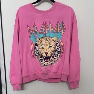 Pink Def Leppard Graphic Sweater
